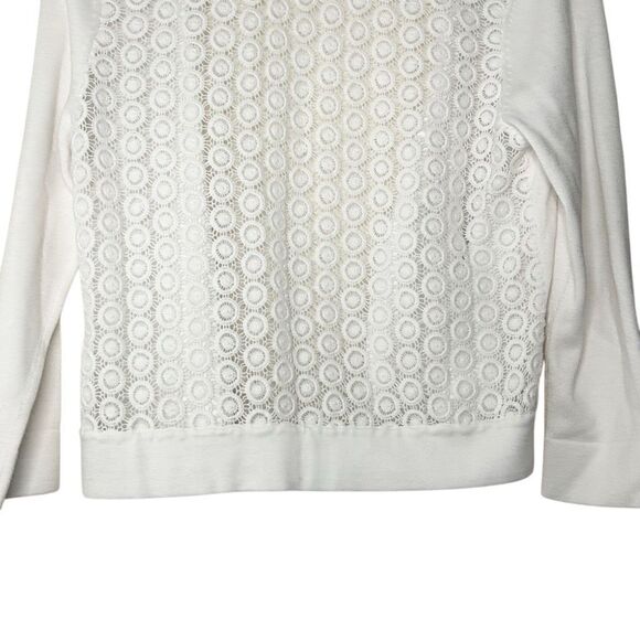 Peter Nygard Womens White Long Sleeve Cardigan Sweater Open Front Embroidered - Picture 6 of 8